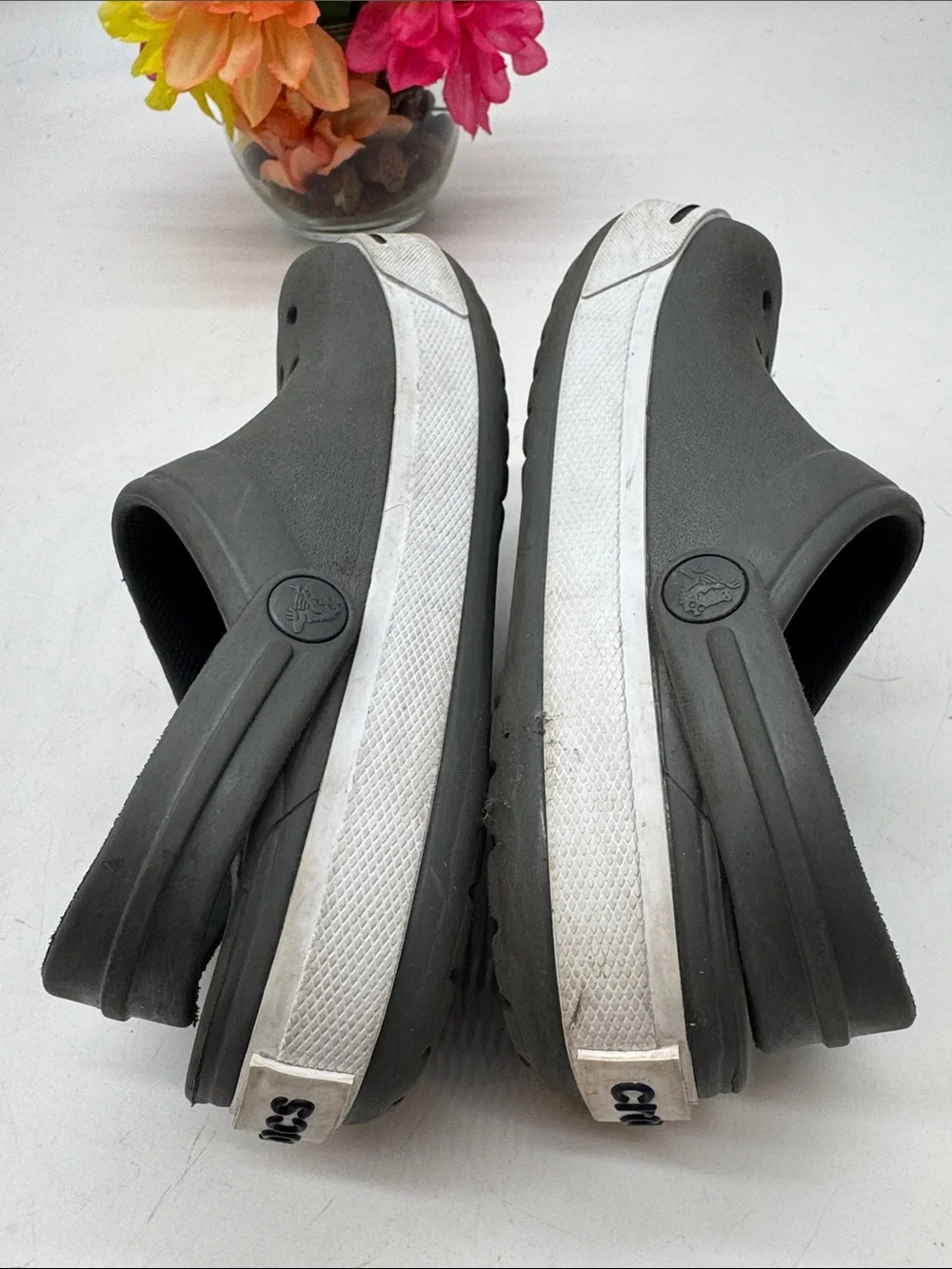 CROCS Kids' Slip-On Clog in black with White Trim Size 1